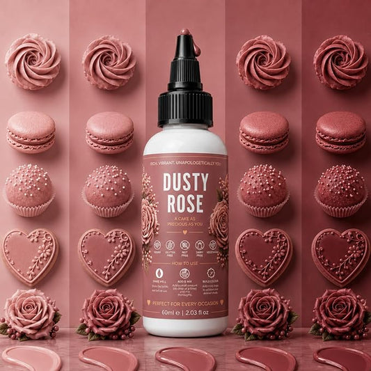 Confect Dusty Rose Gel Food Coloring – Highly Pigmented Gel Based Food Color for Buttercream, Cakes, Cookies & Baking – 60mL / 2 FL OZ