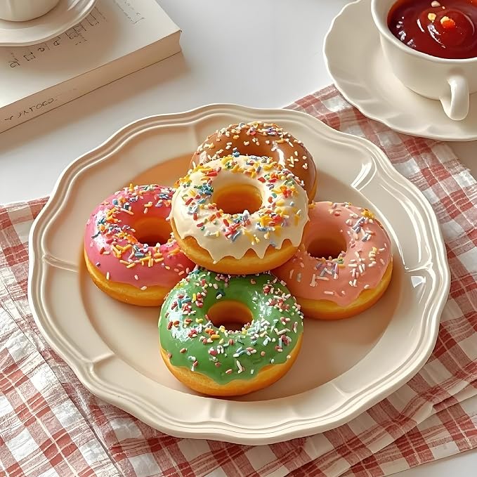 Silicone Donut Molds, 6-Cavity Nonstick Donut Baking Pan for Donuts, Bagels, Cake, Biscuit, Muffin, Cornbread, Brownie, Mousse