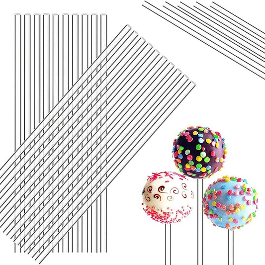 Zopeal 200 Pcs Acrylic Lollipop Sticks Clear Cake Pops Rods Cake Topper Candy Cupcake Treat Stick for Wedding Chocolate Cookie Dessert Handmade DIY Crafts Party Decor Gardening(4 x 0.12 Inches,Clear)