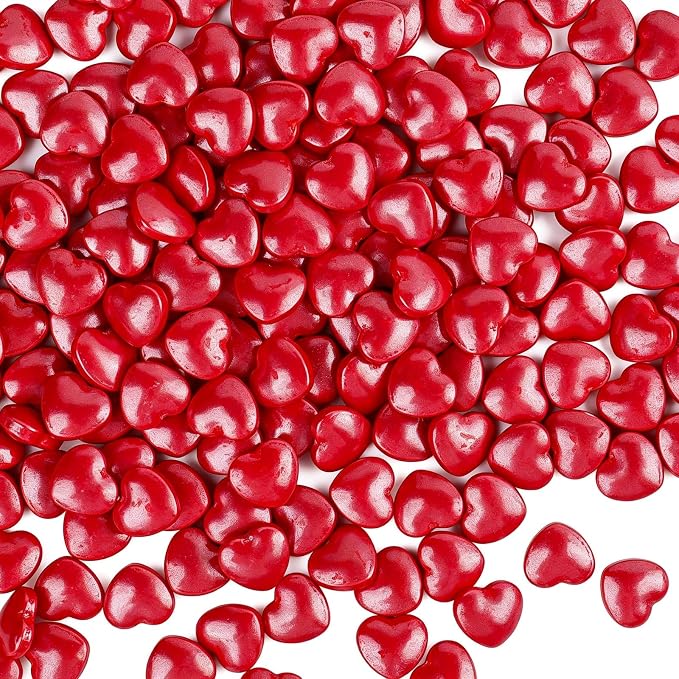 Red Heart Sprinkles, Edible Candy Hearts for Cake Decorating, Cupcakes, Cookies & Desserts, 4.6oz Grinch Red Sprinkles for Christmas, Valentines, Birthday, Wedding, Party, Holiday Baking