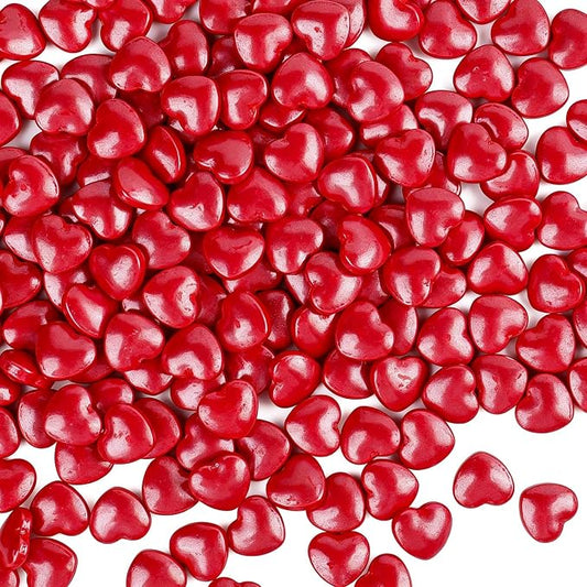 Red Heart Sprinkles, Edible Candy Hearts for Cake Decorating, Cupcakes, Cookies & Desserts, 4.6oz Grinch Red Sprinkles for Christmas, Valentines, Birthday, Wedding, Party, Holiday Baking