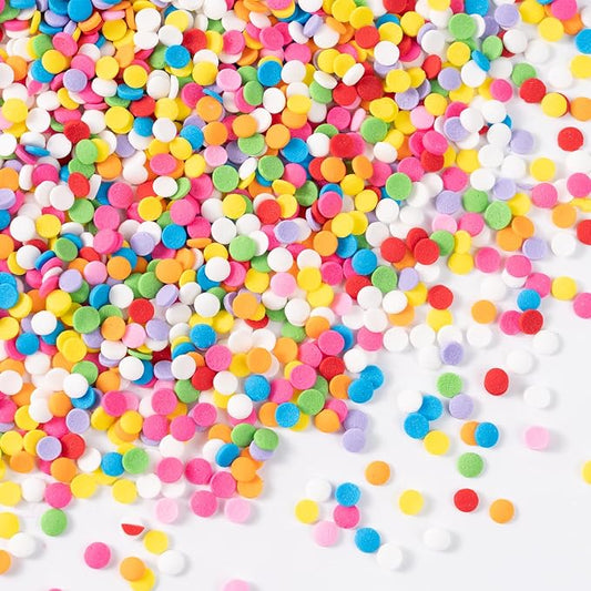 Rainbow Round Sprinkles, 16 ounce Birthday Confetti Edible Cake Decorations, Pastel Sprinkles Bulk for Baby Shower Cupcake, Cake Decorating, Ice Cream, Cookie, Baking Topping