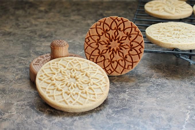 Wood Cookie Stamp, 2.5 Inch (Stained Glass Window CS-011)