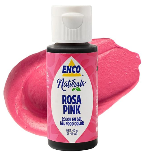 ENCO Natural Food Coloring Gel Pink (1.41 oz) – No Artificial Dyes, Vibrant Colors for Icing, Buttercream & Fondant – Kosher & Vegan Colors – Baking & Cake Decorating