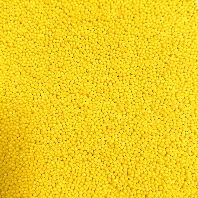 PhilaeEC Yellow Nonpareils Sprinkle 2mm Mini Peals Sprinkle Edible for Cake Decoration Cupcake Topper Cookie Baking Decorations Halloween Christmas Valentine Supplies
