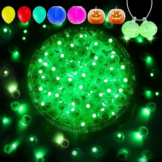 Aogist 200Pcs Green Balloon Lights with Hook,Long Standby Time,Waterproof Mini Light for Birthday Party Wedding Christmas Halloween Easter Decorative (Steady)