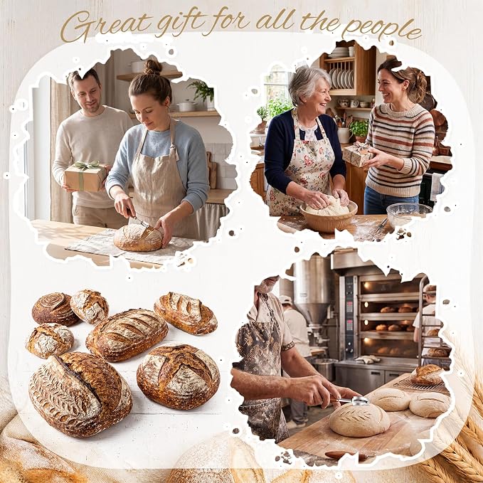 Havawish Bread Lame Sourdough Scoring Tool Wood Handle with 10 Blades Storage Cover PU Protector Cover for Artisan Sourdough Baking Supplies