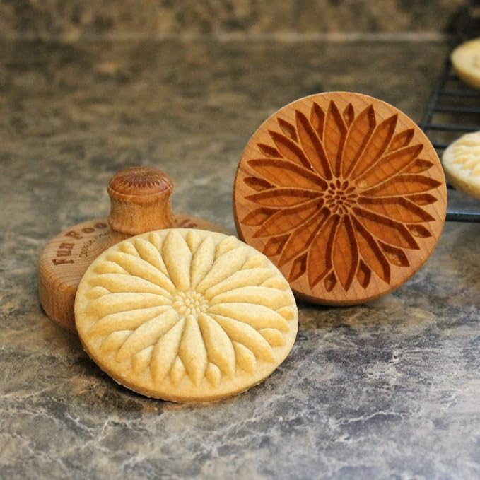 Wood Cookie Stamp, 2.5 Inch (Sunflower CS-028)