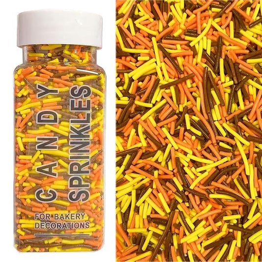 Sentovac Autumn Jimmies Sprinkles Edible for Cake Decorating Fall Thankgiving Sprinkles Sugar Candy Cookie Cupcake Topper Ice Cream Baking Decorations Halloween Christmas Supplies 3.53oz