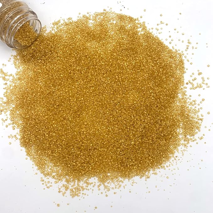 Edible Gold Sanding Sugar Sprinkles Cupcake Cake Toppers, Celebrations Candy Pearls Shaker Jar Wedding Party Cake Dessert Food Decoration Supplies 3.2oz(Gold)