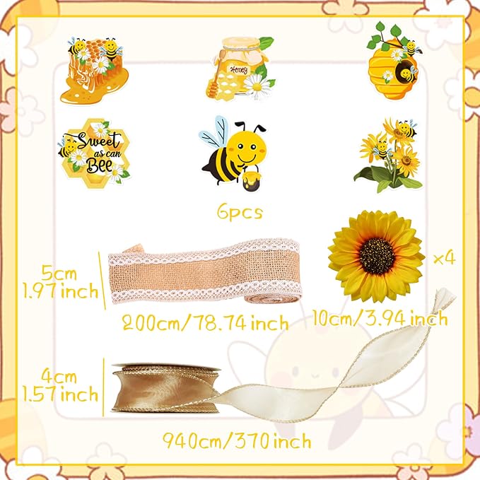 Honey Bee Baby Shower Diaper Cake Decorating Kit Party Supplies Gender Reveal Decorations Baby Shower Gifts Cake Topper Sweet As Can Bee Party