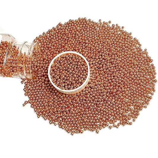Homipooty Nonpareils Sprinkles Edible Rose Gold Pearl Sugar sprinkles 110g/3.88oz 2mm Mini Pearls for Cake Decorating Cupcake Topper and Cookie Ice Cream Valentines Day Halloween Christmas Supplies