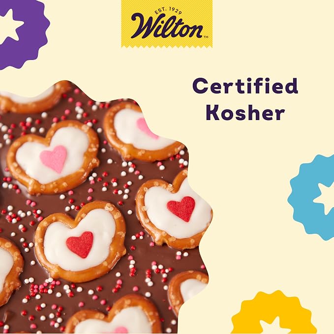 Wilton Jumbo Heart Sprinkles, Heart-Shaped Sprinkles for Valentine's Day Cakes, Cupcakes & Cookies, 3.2 oz, Red and Pink