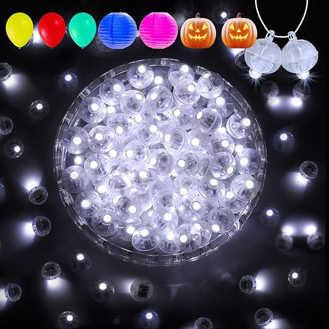 Aogist 200Pcs White Balloon Lights with Hook,Long Standby Time,Waterproof Mini Light for Birthday Party Wedding Christmas Halloween Easter Decorative