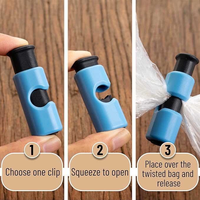 Mr. Pen- Squeeze and Lock Bread Bag Clips, 2.4 Inch, 8 Pack | Multicolor Squeeze Lock Clips, Reusable Bag Closures for Bread, Snacks, Coffee, Food Storage, Fits Thick and Thin Bags