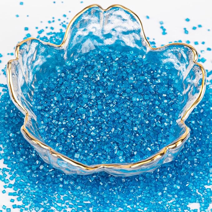 Twisweet Blue Sprinkles, Edible Sanding Sugar Crystals for Cake Decorating, Extra Fine Candy Sprinkles for Baking, Cupcake Topping Ice Cream Donut Cookies Decoration, Wedding Party Christmas Supplies (150g/5.3oz)