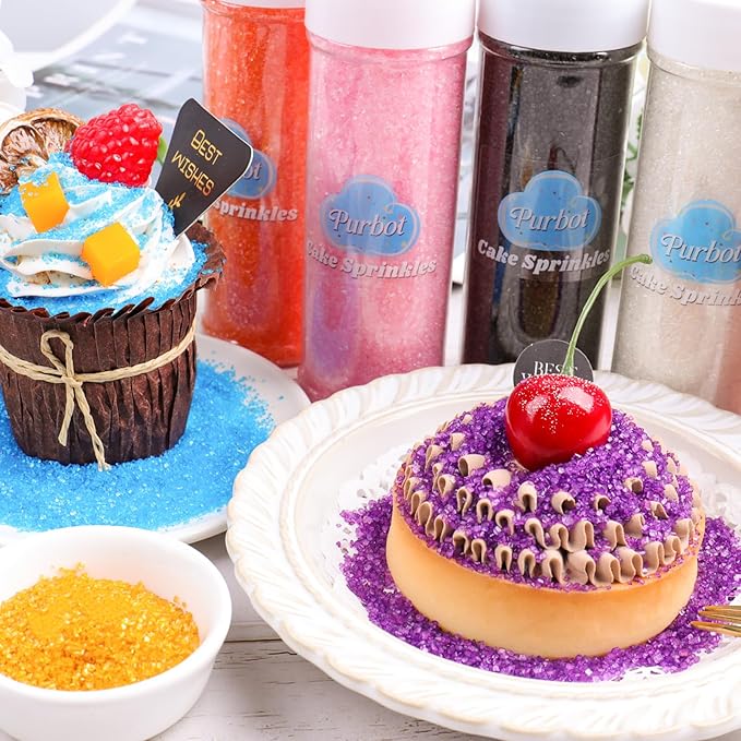 Orange Sprinkles Sanding Sugar for Baking, 6.35oz/180g Edible Sparkling Sugar Crystals, Decorating Sugar Sprinkles for Cakes Cupcakes Cookies Ice Cream
