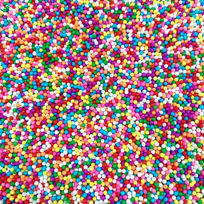 PhilaeEC Rainbow Nonpareils Sprinkle 2mm Mini Peals Sprinkle Edible for Cake Decoration Cupcake Topper Cookie Baking Decorations Halloween Christmas Valentine Supplies