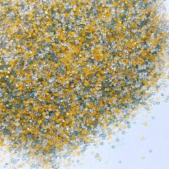 Sentovac Gold Sliver White Sanding Sugar Crystals for Baking Edible Coarse Crystals Sparkling Sugar Sprinkles Cake Cookie Cupcake Topper Ice Cream Decoration Supplies