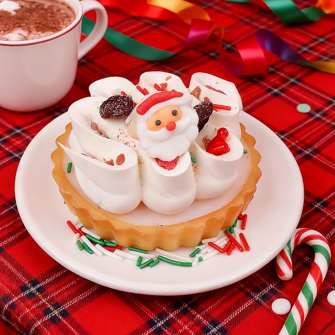 Christmas Sprinkles for Baking - 6.53 oz Holiday Cookie Sprinkles, Edible Red and Green Jimmies, Nonpareils, Confetti, Sugar Santa, Christmas Cupcake Cake Decorating & Holiday Desserts
