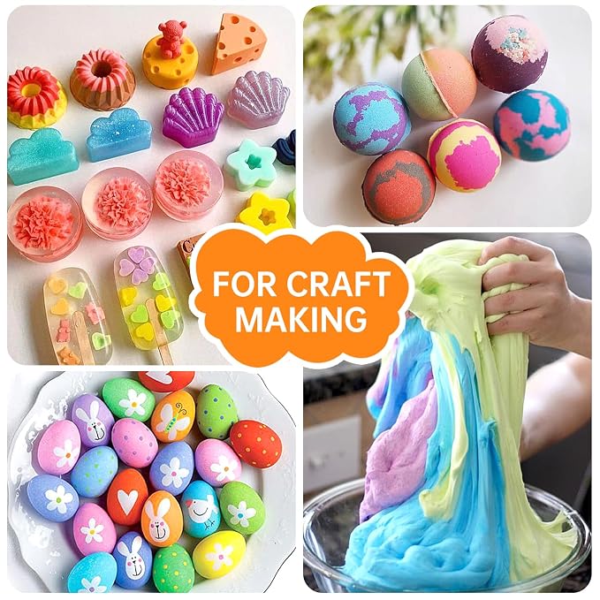 Food Coloring Liquid – 24 Colors x 0.35 fl oz Concentrated Water-Based Food Dye for Baking, Icing, Cake Decorating, Slime, Soap, Easter Eggs