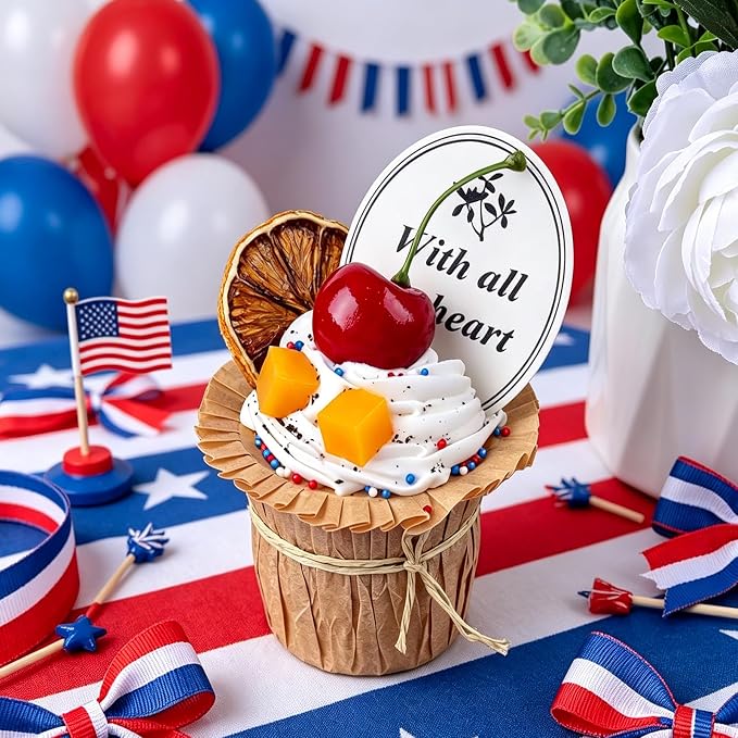 Red White and Blue Sprinkles, 11.3oz/320g Edible Patriotic Sprinkles Mixed Star Nonpareils Jimmies Sanding Sugar, 4th of July Sprinkles 4 Jars Set for Baking Cakes Cupcakes Cookies Ice Cream