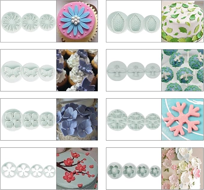 Funshowcase Fondant Cake Sugarcraft Decorating Kit Cookie Mold Icing Plunger Cutter Tool 102-piece Set