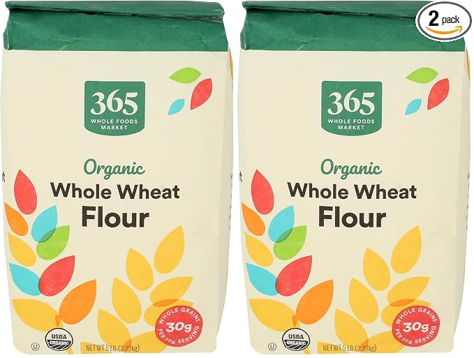 365 by Whole Foods Market, Organic 100% Whole Wheat Flour, 80 Ounce (Pack of 2)