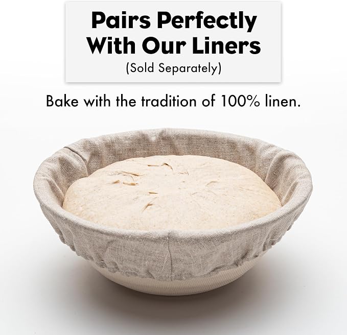 Brod & Taylor Banneton Boule 8.5” Proofing Basket for Sourdough & Artisan Bread Baking – Stackable, Made From Bamboo & Sugarcane Pulp (2-Pack)