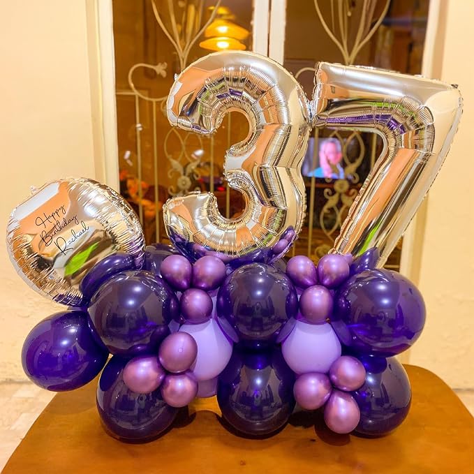 Jobkoo Purple Balloons 12 Inch, 100 Pack Dark Matte Royal Latex Balloons for Arch Deep Party Helium Decorations - Wednesday Birthday Halloween Graduation