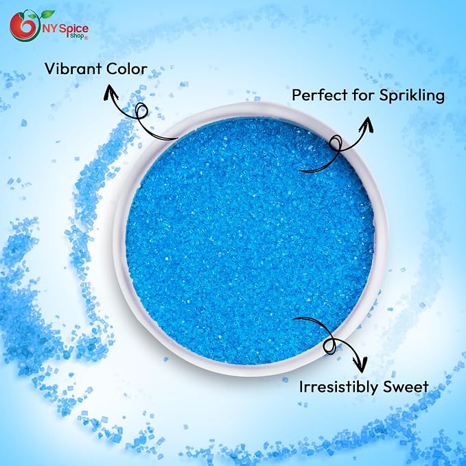 NY Spice Shop Light Blue Sanding Sugar - 3 PoundSweet Colorful Edible Sprinkles For Candy Dish - Sugar Sprinkles For Cake Decorating Cookies Basket & Dishes
