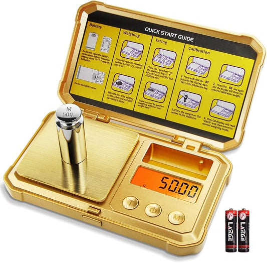 Fuzion Gram Scale 200g/0.01g, Jewelry Scales Digital Weight Grams and Ounces, Digital Pocket Herb Scale with 6 Modes, Tare for Herbs, Jewelry, Small(50g Weight & Battery Included)
