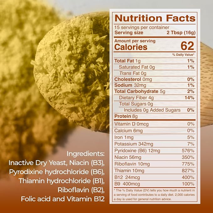Kevala Nutritional Yeast - 8.5 oz, Premium Fortified Yeast, Large Flakes | Cheese Substitute with Vitamin B, Nutritious Seasoning with Cheesy Flavor for Cooking at Home, Plant Protein Source