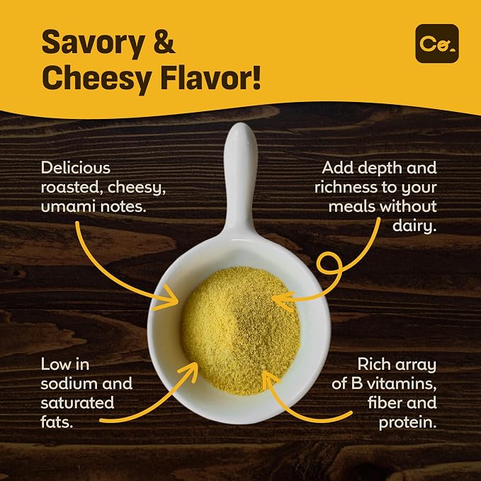 Coolinario Nutritional Yeast Flakes, Fortified (10 OZ) Vegan Seasoning | Savory Cheese-Like Flavor, Rich in B-Vitamins, B12, Protein & Fiber, Ideal for Pasta, Popcorn & Sauces, Gluten-Free