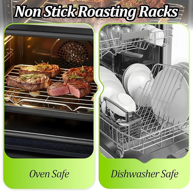 Wire Rack for Cooking, Stainless Steel Wire Rack 5.3 x 8.46 Inch Heavy Duty Wire Grate Oven Grilling Racks Rectangle Baking Cooling Steaming Easy to Clean