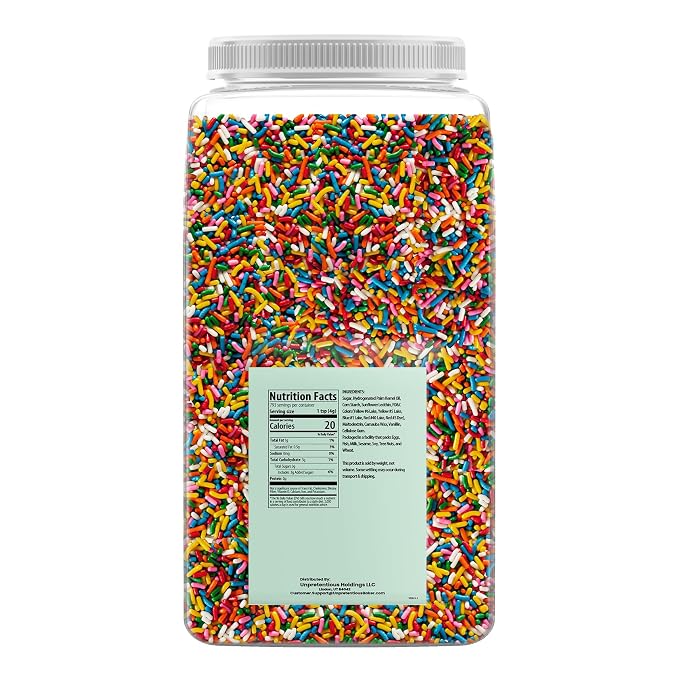 Unpretentious Rainbow Sprinkles, Dessert Decorating, Colorful Jimmies, Bulk Size (7 Pound)