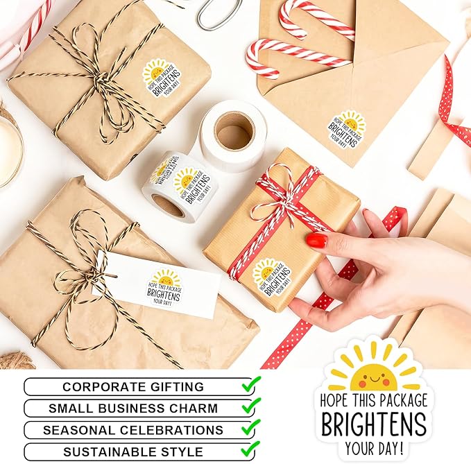 500Pcs Cute Thank You Stickers Lable, Small Businesses Online Retailers Sealing Packaging Stickers, Envelopes Sticker, Bakeries Handmade Sticker, Hope Brightens Your Day