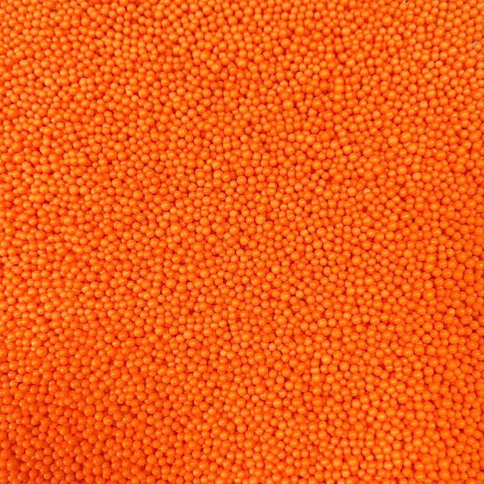 PhilaeEC Orange Nonpareils Sprinkle 2mm Mini Peals Sprinkle Edible for Cake Decoration Cupcake Topper Cookie Baking Decorations Halloween Christmas Valentine Supplies