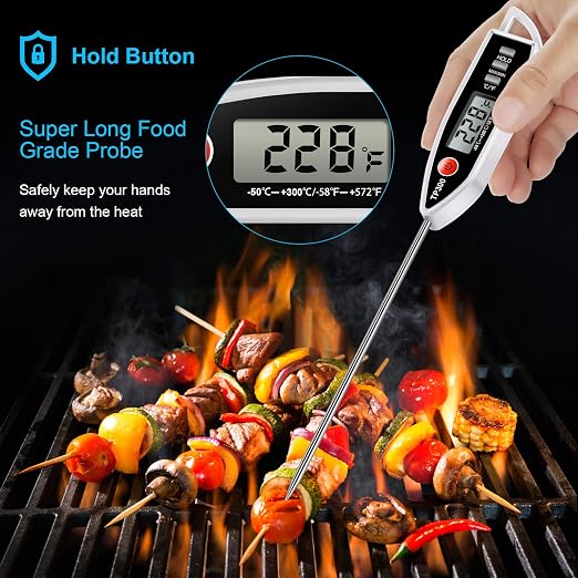 Meat Food Thermometer, Digital Candy Cooking Thermometer, Kitchen Cooking Thermometer Instant Read for BBQ Grill, Oil, Milk, Bath Water, Deep Fry, Candle Temperature