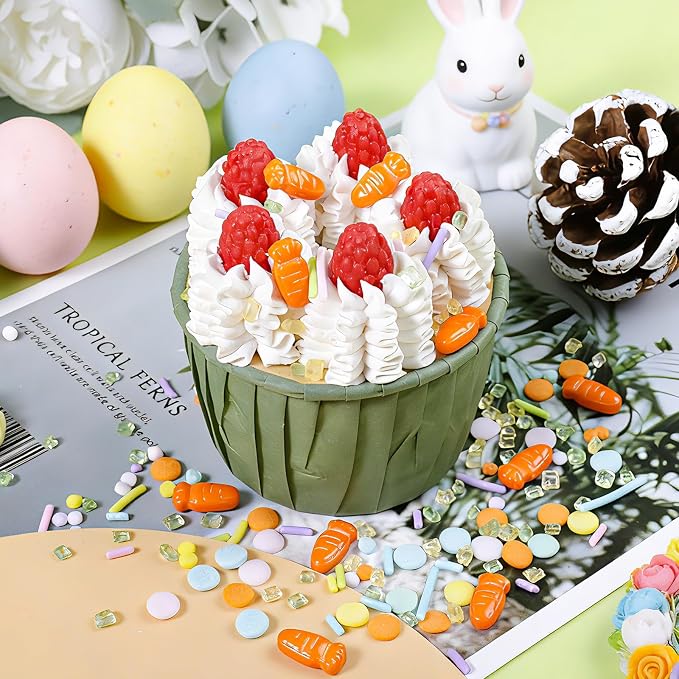 Easter Sprinkles for Cake Decorating, 11Oz Pastel Spring Sprinkles for Cookies with Jimmies, Nonpareils, Egg, Carrot, Sanding Sugar, Cupcake Ice Cream Donuts Baking Toppings