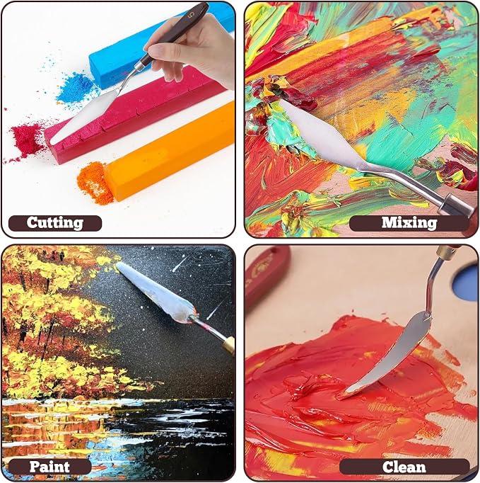 5 Pcs Frosting Spatula, Cake Frosting Spatula Dual-use Pallet Knife Painting Knife for Baking Pastry Tool Cake Fondant Chocolate，Art Painting Art Acrylic Draw Color Mixing Supplies