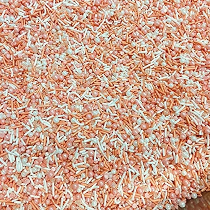 COOL MOM SPRINKLES Golden Peach Sprinkles (4 oz.) – Elegant Themed Sprinkles for Decorating Birthday Cakes, Cupcakes, Cookies & Desserts – Mixed in the USA/Gluten-Free
