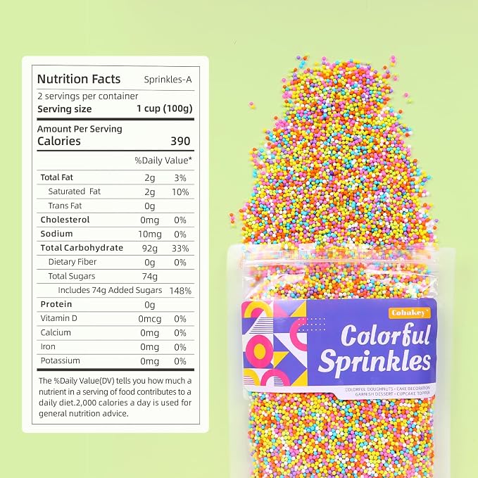Easter Sprinkles for Cake Decorating Edible Rainbow Nonpareils Yellow Green Blue Pastel Sprinkles Mix 7 ounce for Cookies Chocolate Ice Cream Cupcake Topper