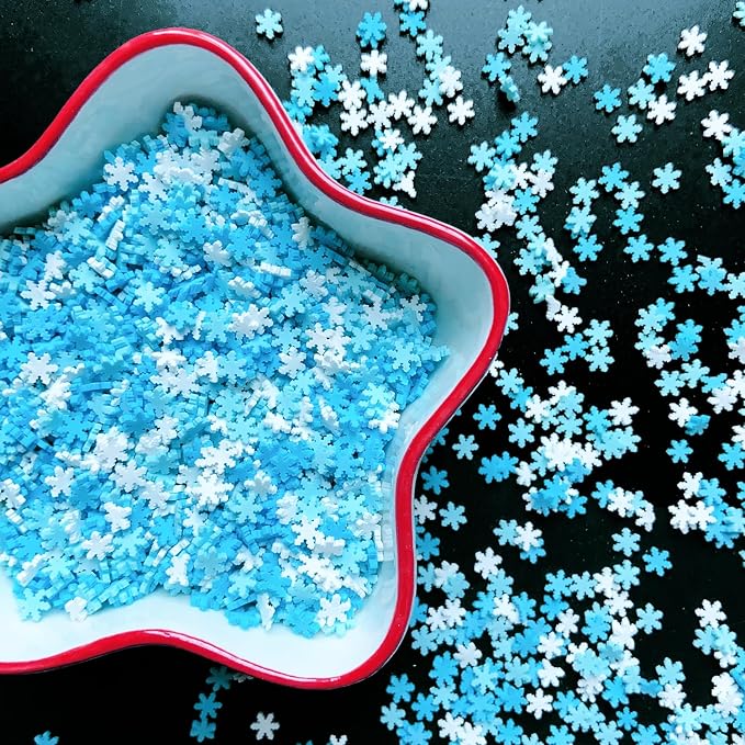 EHOPE 100G Fake Sprinkles Polymer Sprinkles Faux Sprinkles Resin Sprinkles Clay Sprinkles For Resin Fake Candy Sprinkles for Nail Art DIY Crafts Cake Phone Case (100G Snowflake-3)