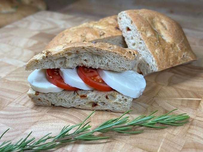 Molibake Italian Focaccia Bread Mix – Pack of 1, 15 oz – Artisan Mediterranean Style with Bell Pepper, Tomato, Onion, Garlic & Herbs