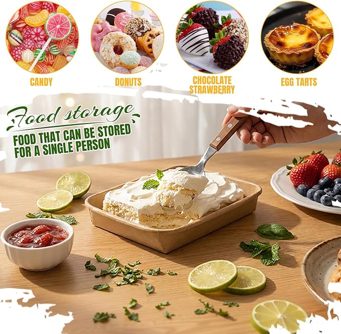 30 Pack 15oz Charcuterie Boxes with Clear Lids, To Go Paper Small Charcuterie Box with Lid, 7.5 x 5.2 x1.8in Disposable Bakery Take Out Containers for Desserts, Cookie, Charcuterie, Snack and Fruit