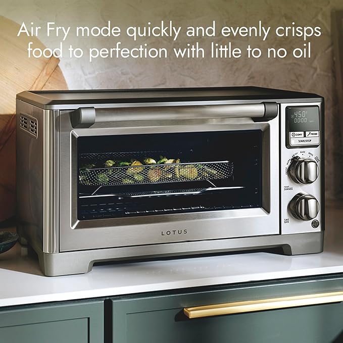 Lotus Air Fry and Convection Oven, Air Fryer Toaster Oven Combo, Countertop Convection Oven, The Perfectionist, 1800 Watts, Stainless Steel, Professional Series, LTSCO500