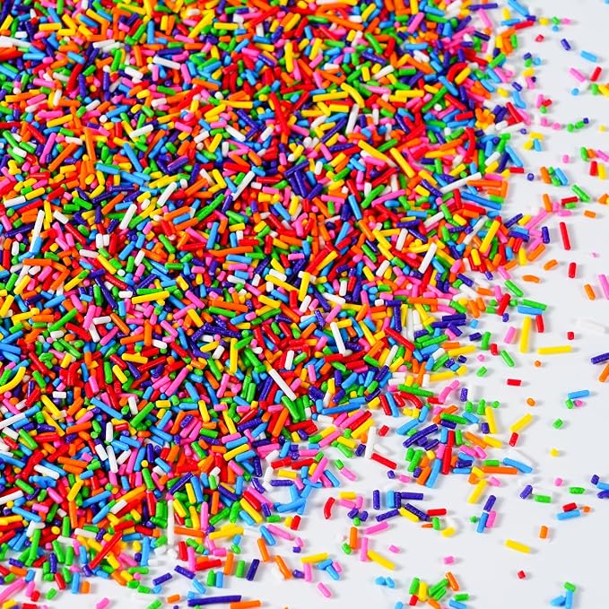 Rainbow Sprinkles Bulk for Baking 7 oz - Rainbow Jimmies Sprinkles for Baking Cookies, Cakes, Cupcakes, Ice Cream, Chocolate | Perfect for Birthday Christmas Parties & Celebrations
