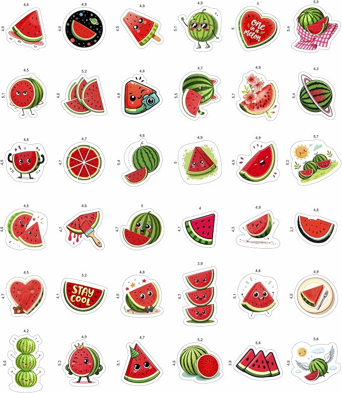 100Pcs Watermelon Stickers and Decals for Water Bottle, One in a Melon Stickers - Watermelon Party Supplies and Decoration - Melon Gifts - Gift for Women & Men