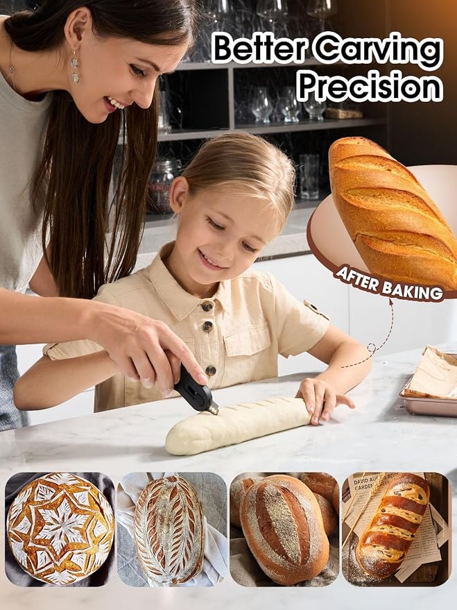 CLUEAPOP Bread Lame, Magnetic & Reusable Bread Lame Dough Scoring Tool, Bread Lame Blades Tool, Anti-Slip Handle with Long Retractable Razor, Sourdough Scoring tool for Bread Making